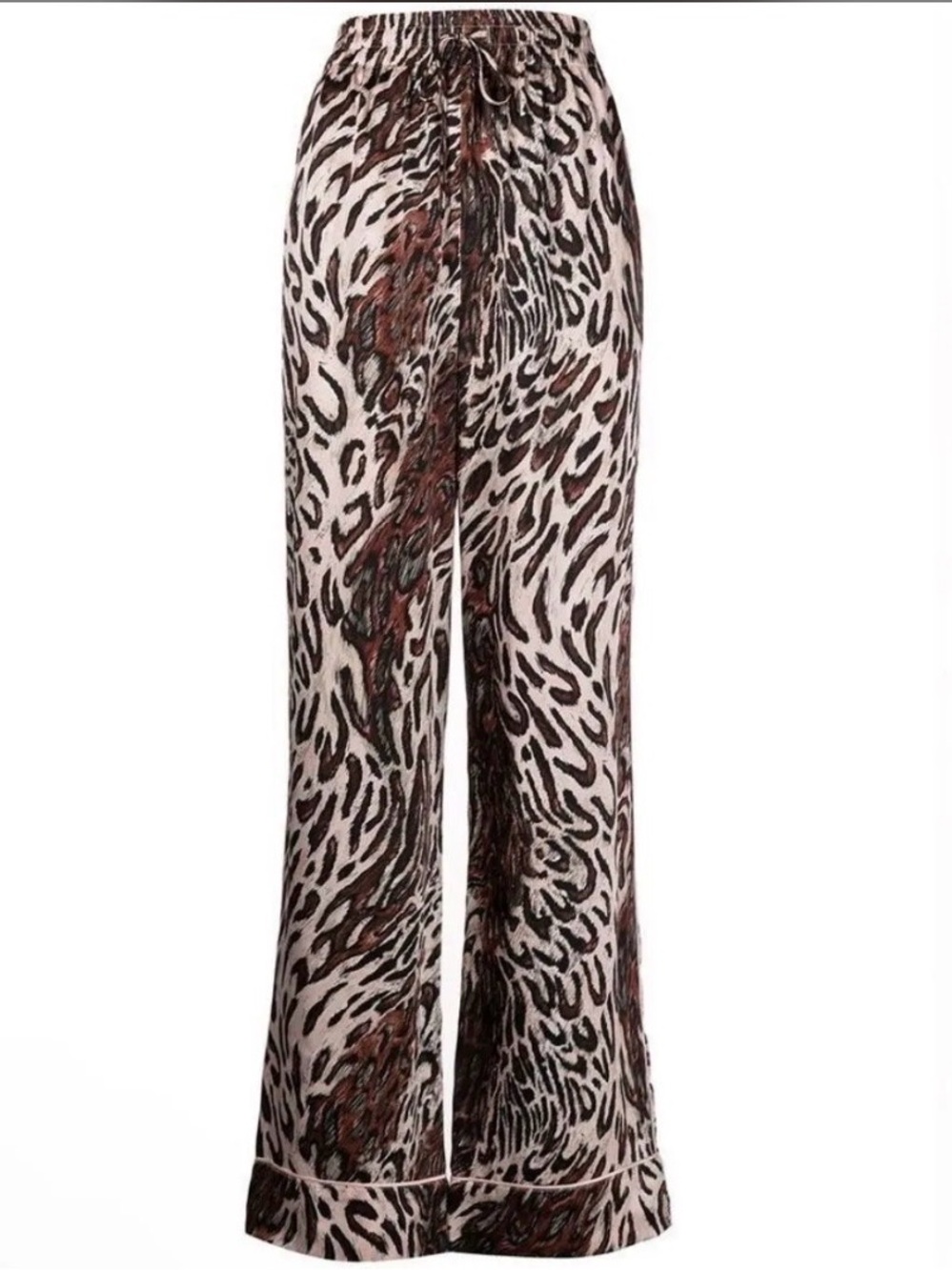 Jonathan Simkhai Leopard-Print Wide-Leg Pants in Beige and Brown